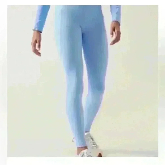 ATHLETA GIRL HIGH RISE RIBBED CHIT CHAT TIGHT Serendipity Blue size 12 - Picture 9 of 9